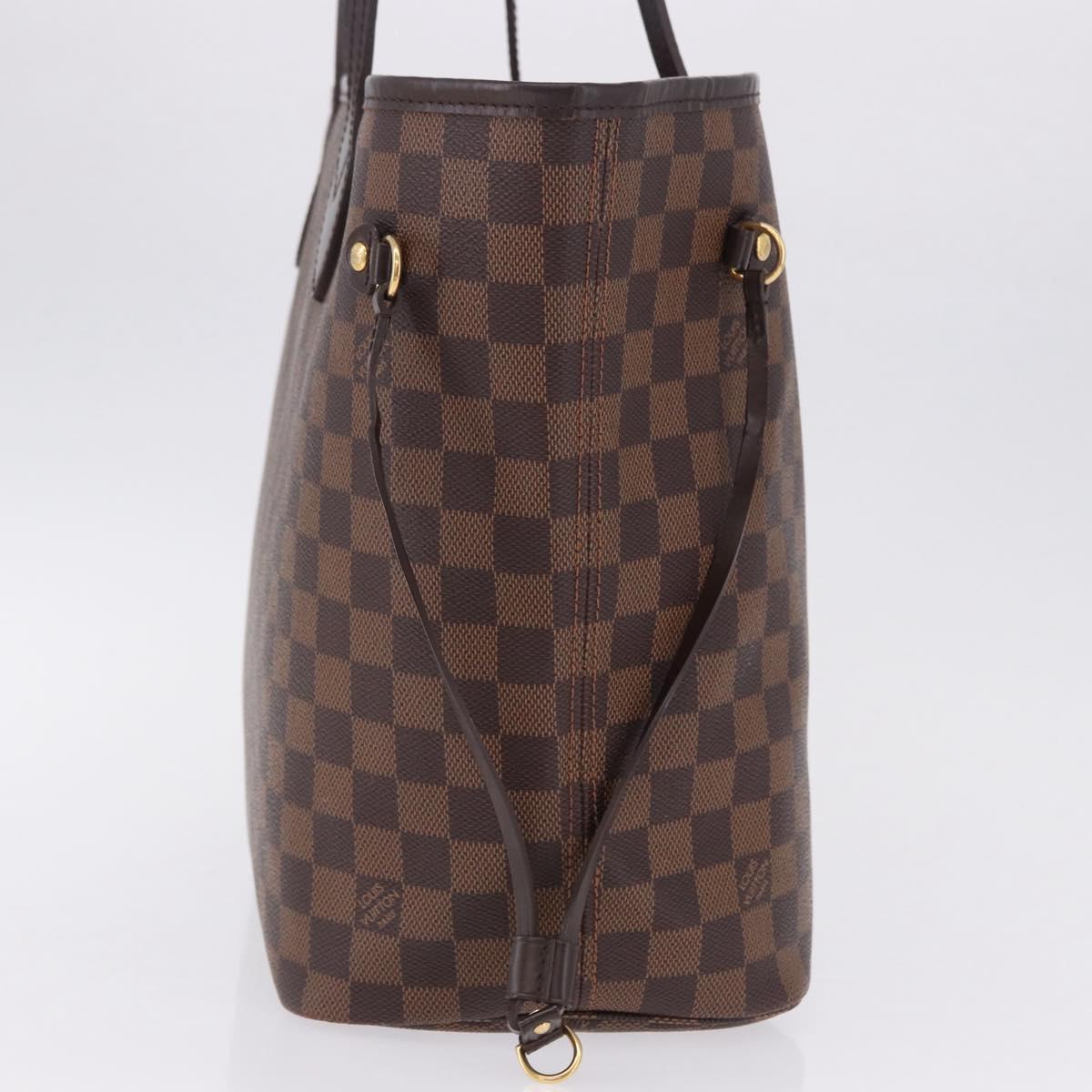 LOUIS VUITTON Damier Ebene Neverfull MM Tote Bag N51105 LV Auth 195924V