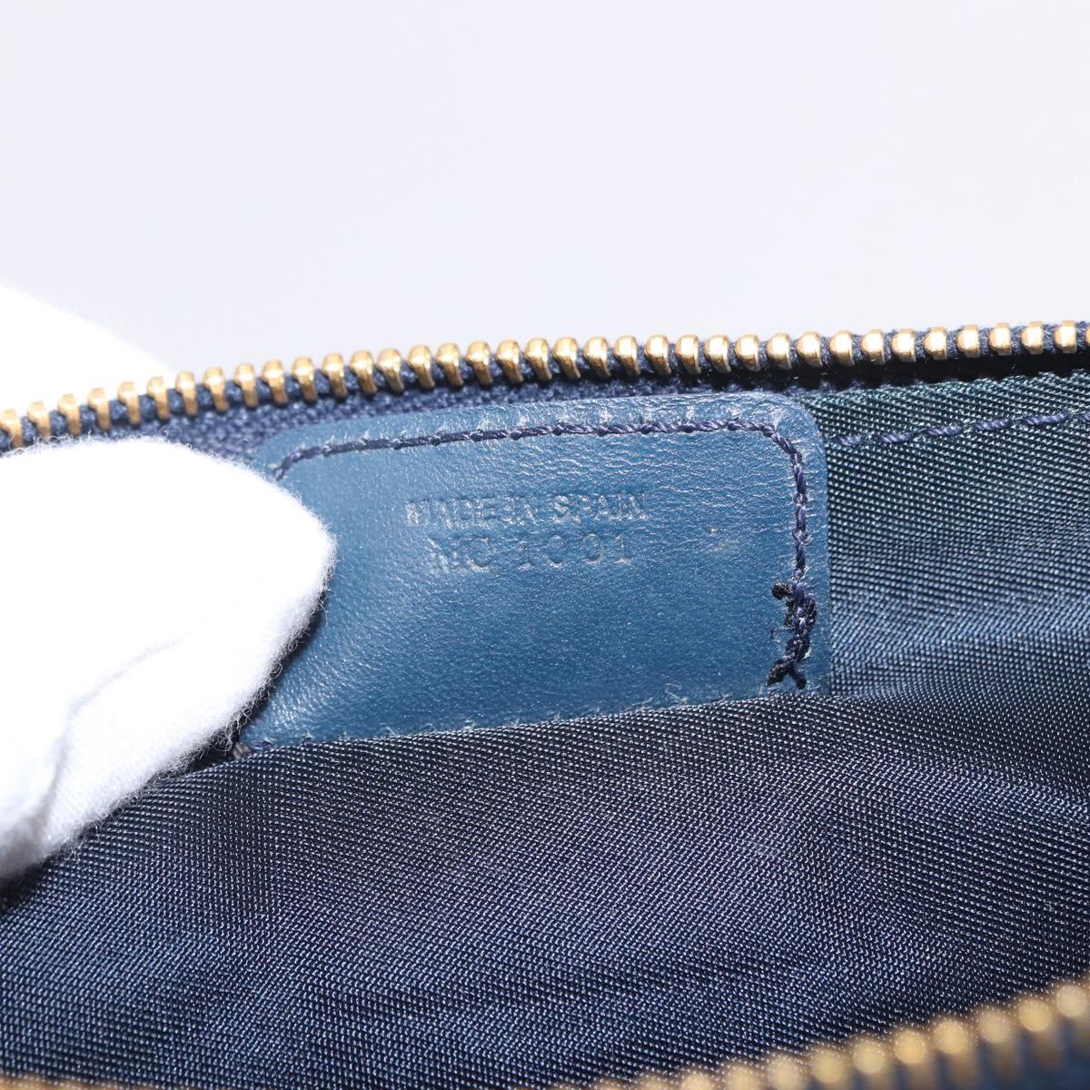Christian Dior Trotter Canvas Saddle Accessory Pouch Navy Gold Auth 195928V