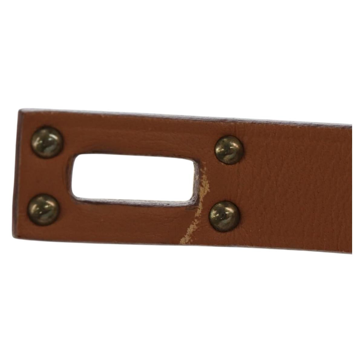 HERMES Mini Kelly Double Tour Bracelet Leather Ivory Gold Auth 195932V