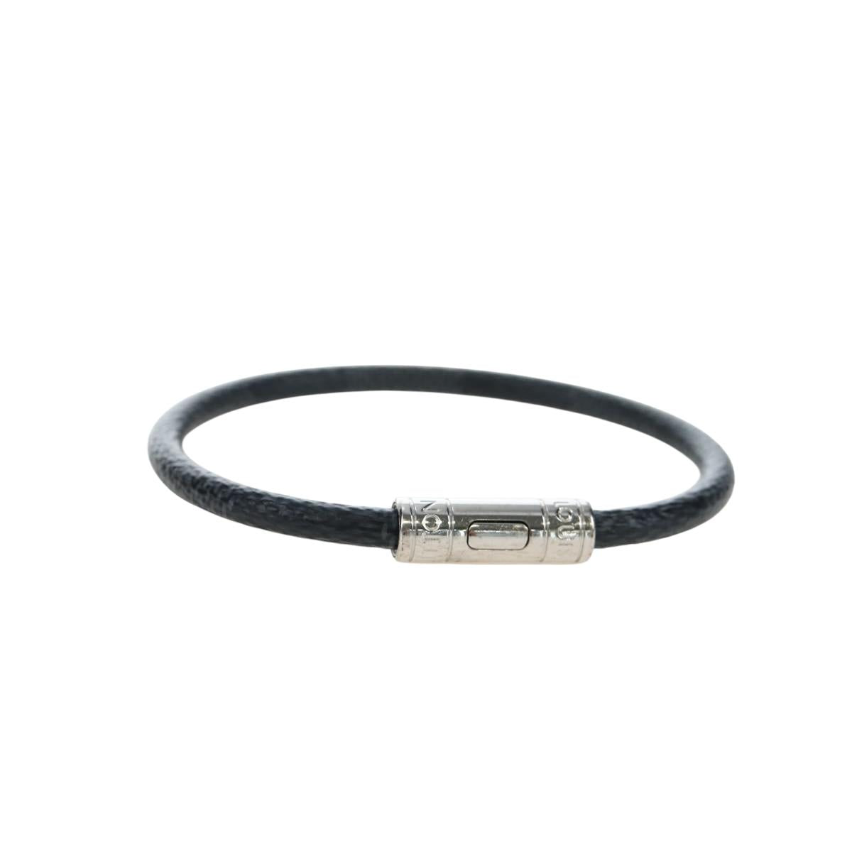 LOUIS VUITTON Damier Graphite Bra Rubbed Keep It Bracelet M6609E LV Auth 195934V