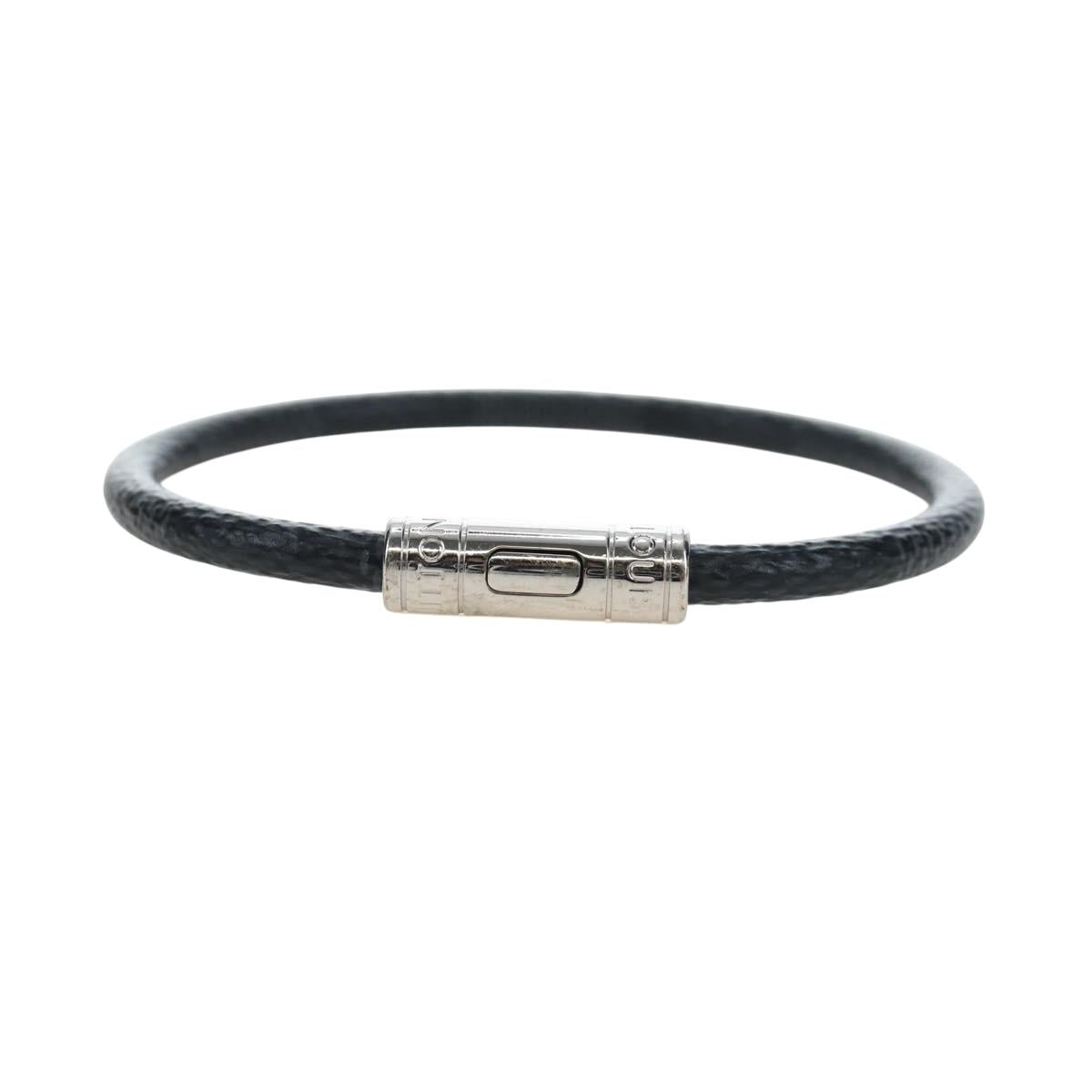 LOUIS VUITTON Damier Graphite Bra Rubbed Keep It Bracelet M6609E LV Auth 195934V