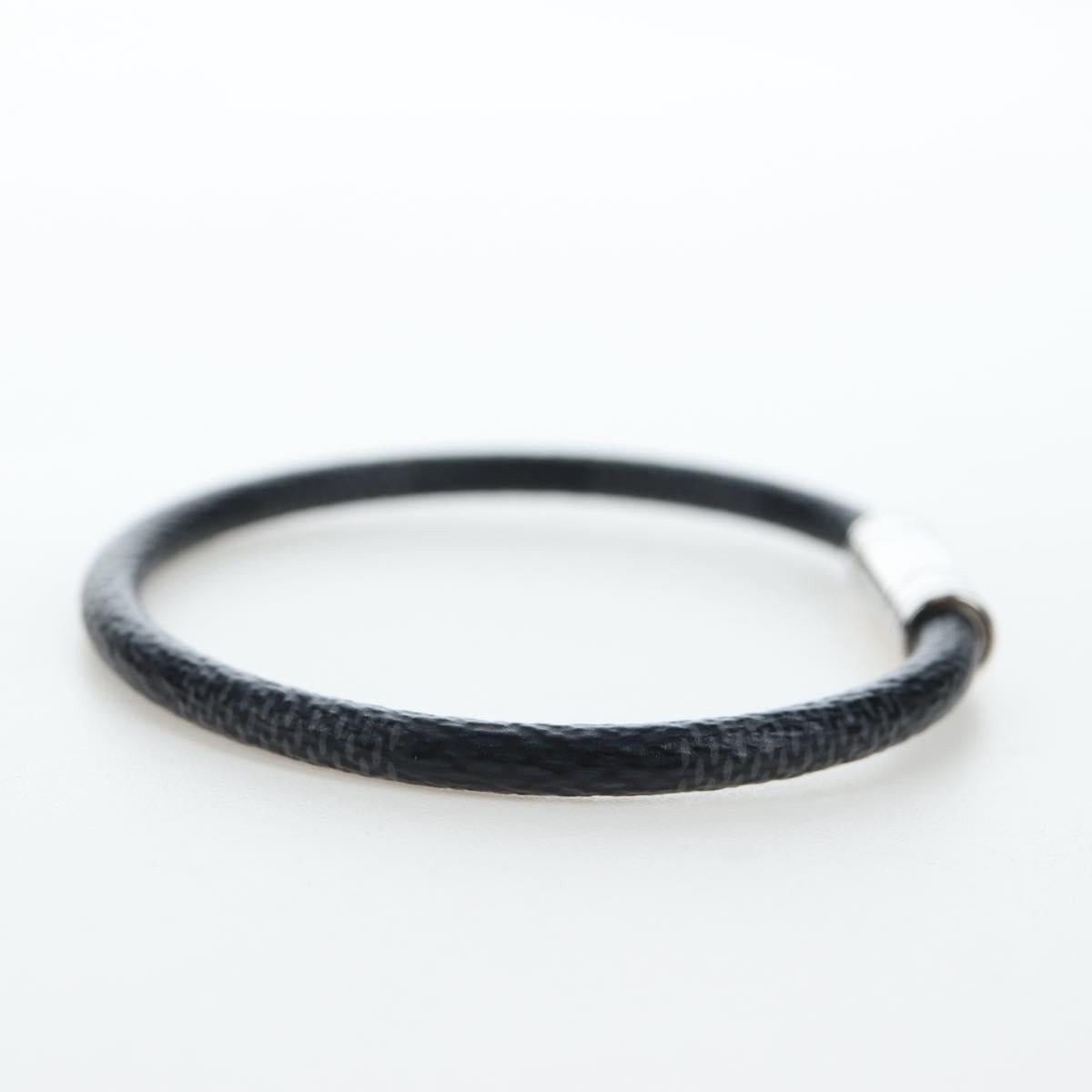LOUIS VUITTON Damier Graphite Bra Rubbed Keep It Bracelet M6609E LV Auth 195934V
