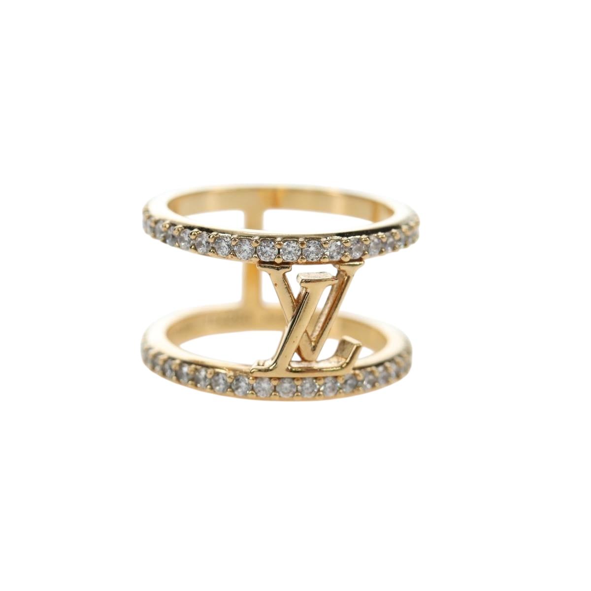 LOUIS VUITTON LV Iconic Strass Ring metal Gold Tone M1463M LV Auth 195935M