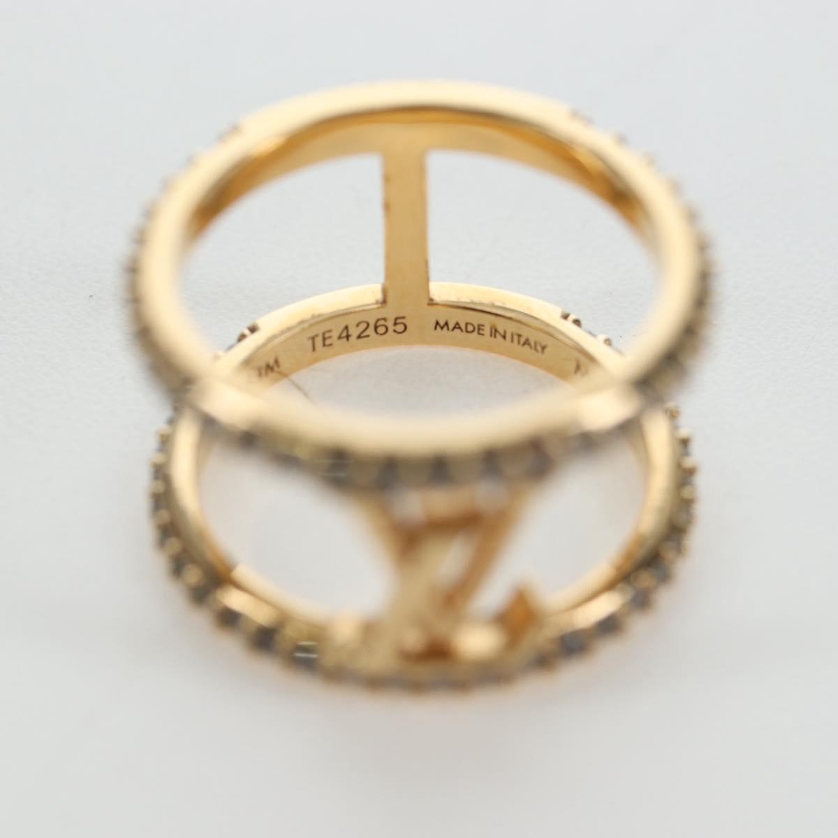 LOUIS VUITTON LV Iconic Strass Ring metal Gold Tone M1463M LV Auth 195935M
