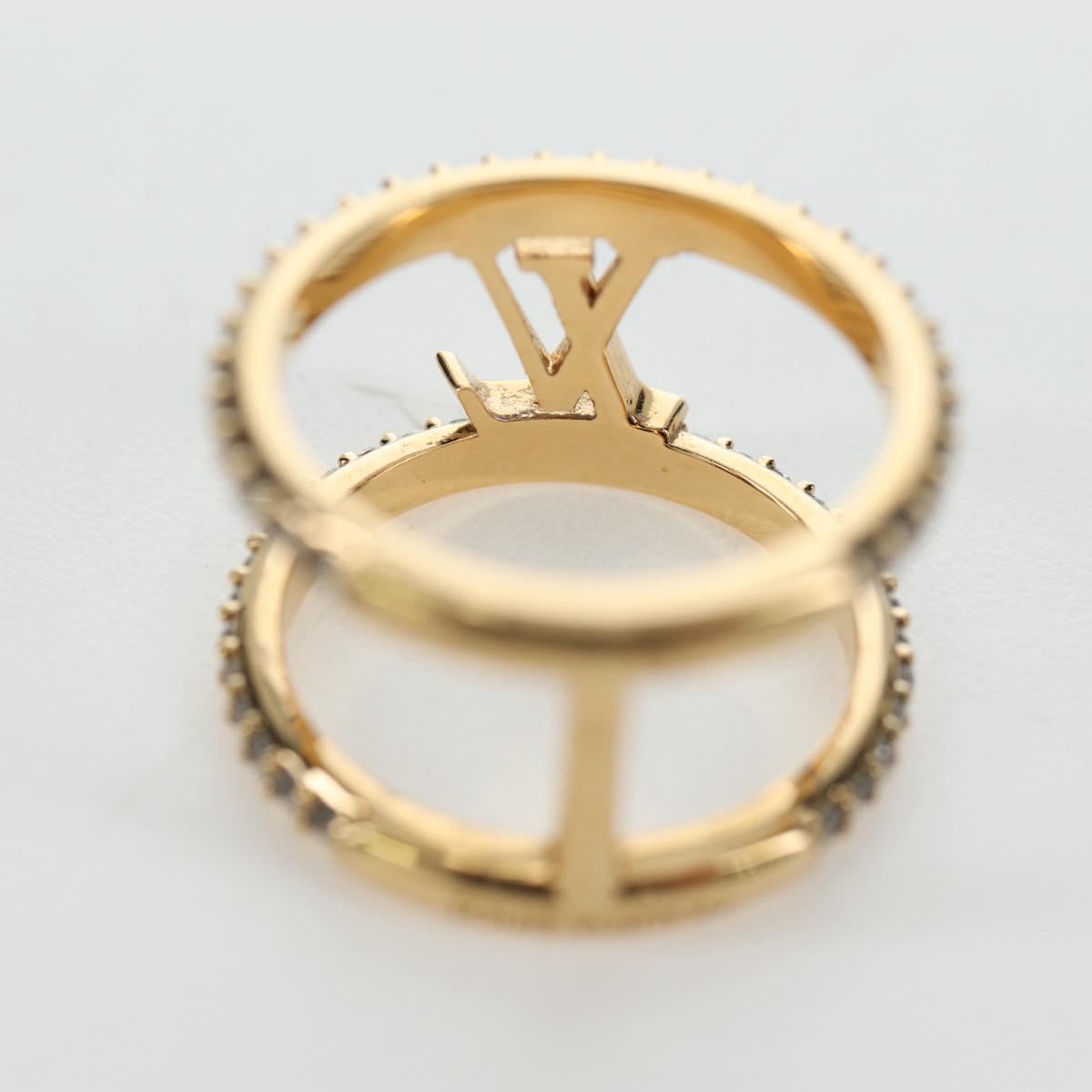 LOUIS VUITTON LV Iconic Strass Ring metal Gold Tone M1463M LV Auth 195935M