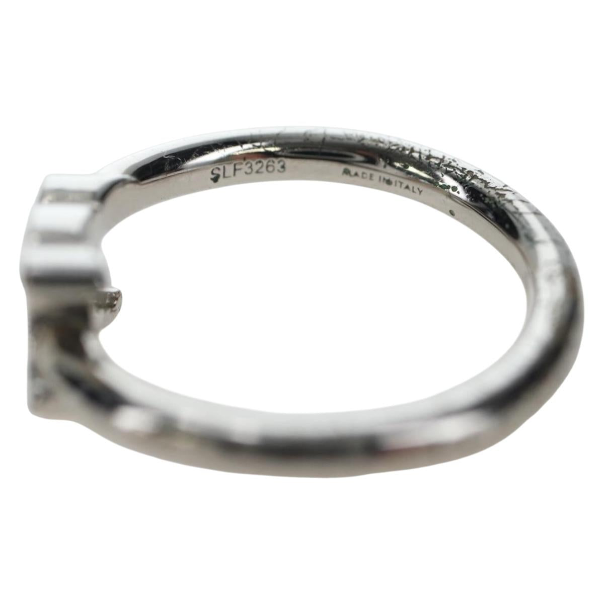CELINE Trion Asymmetric Ring metal Silver #10(JP Size) Auth 195936M