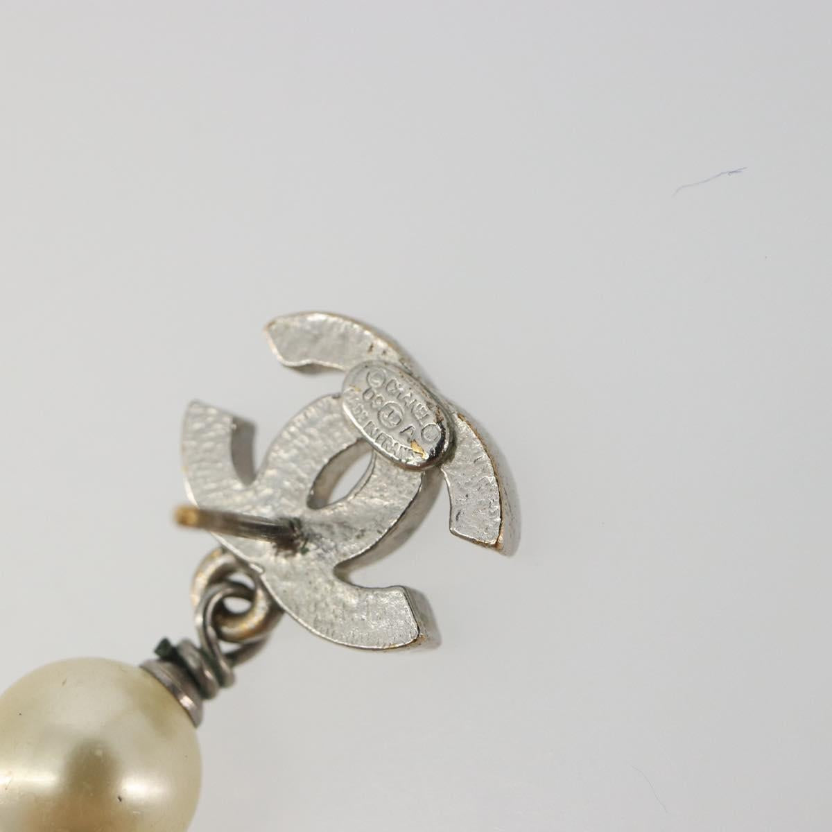 CHANEL COCO Mark Pierce metal Silver CC Auth 195942A