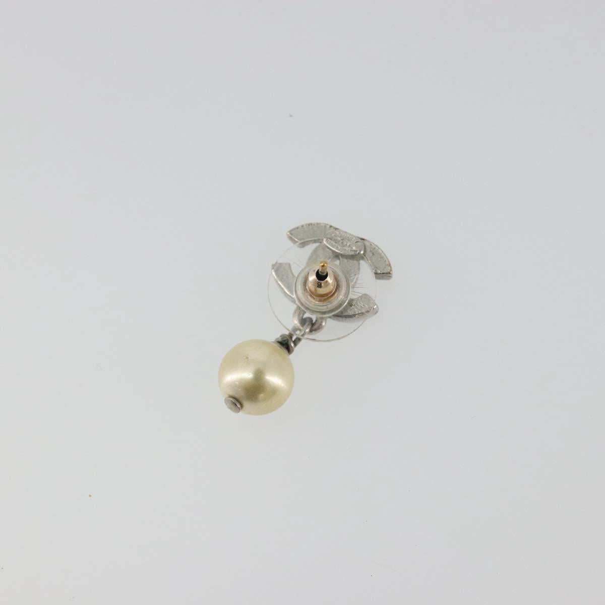 CHANEL COCO Mark Pierce metal Silver CC Auth 195942A