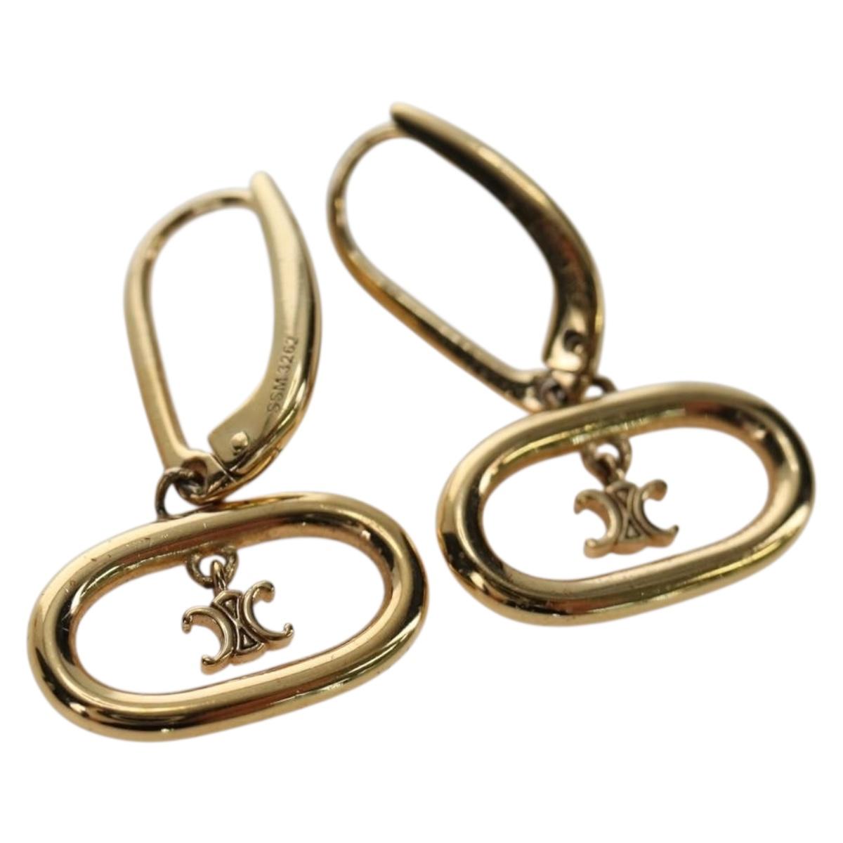 CELINE Pierce Triomphe metal Gold Auth 195946M