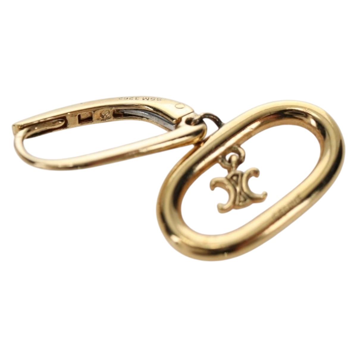 CELINE Pierce Triomphe metal Gold Auth 195946M