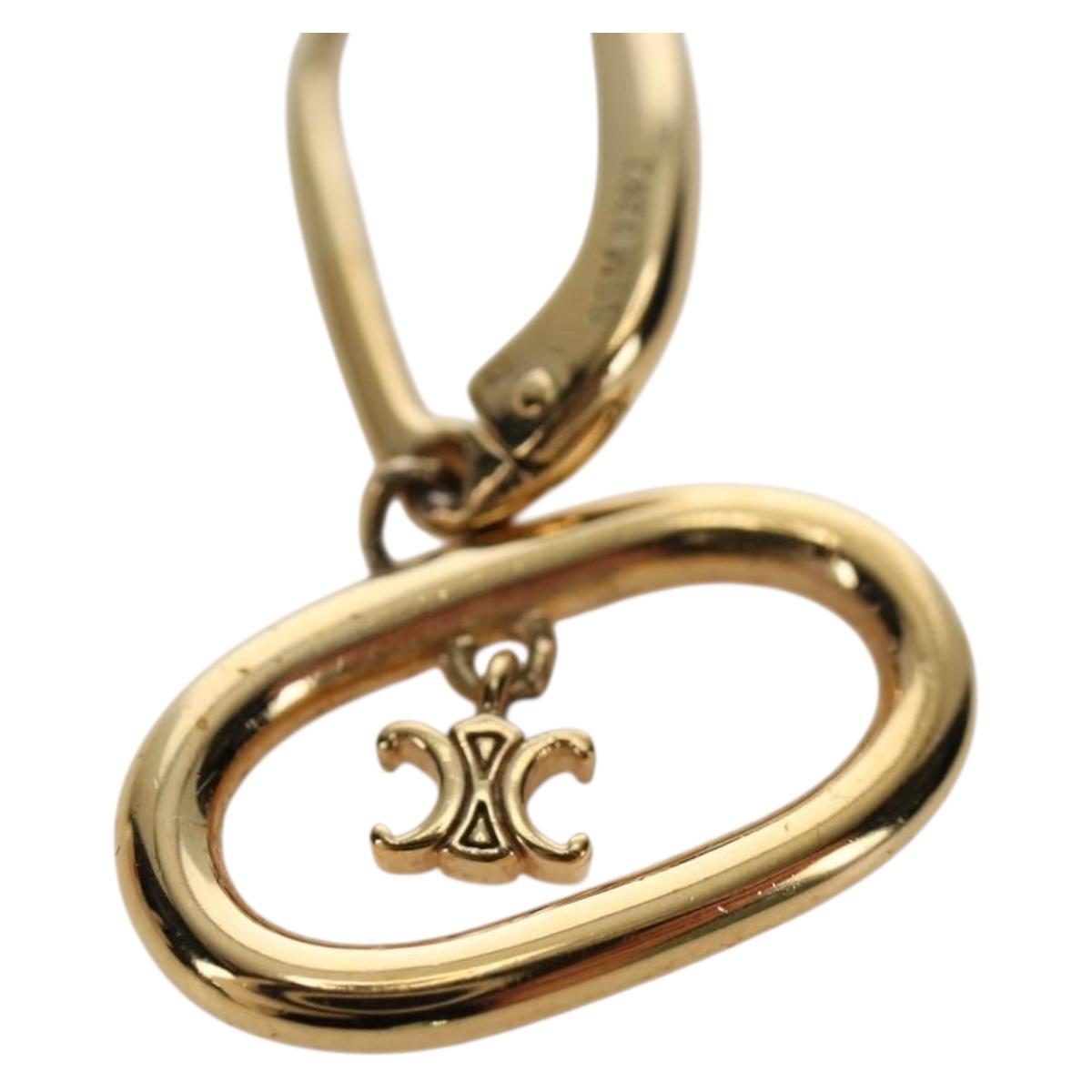 CELINE Pierce Triomphe metal Gold Auth 195946M