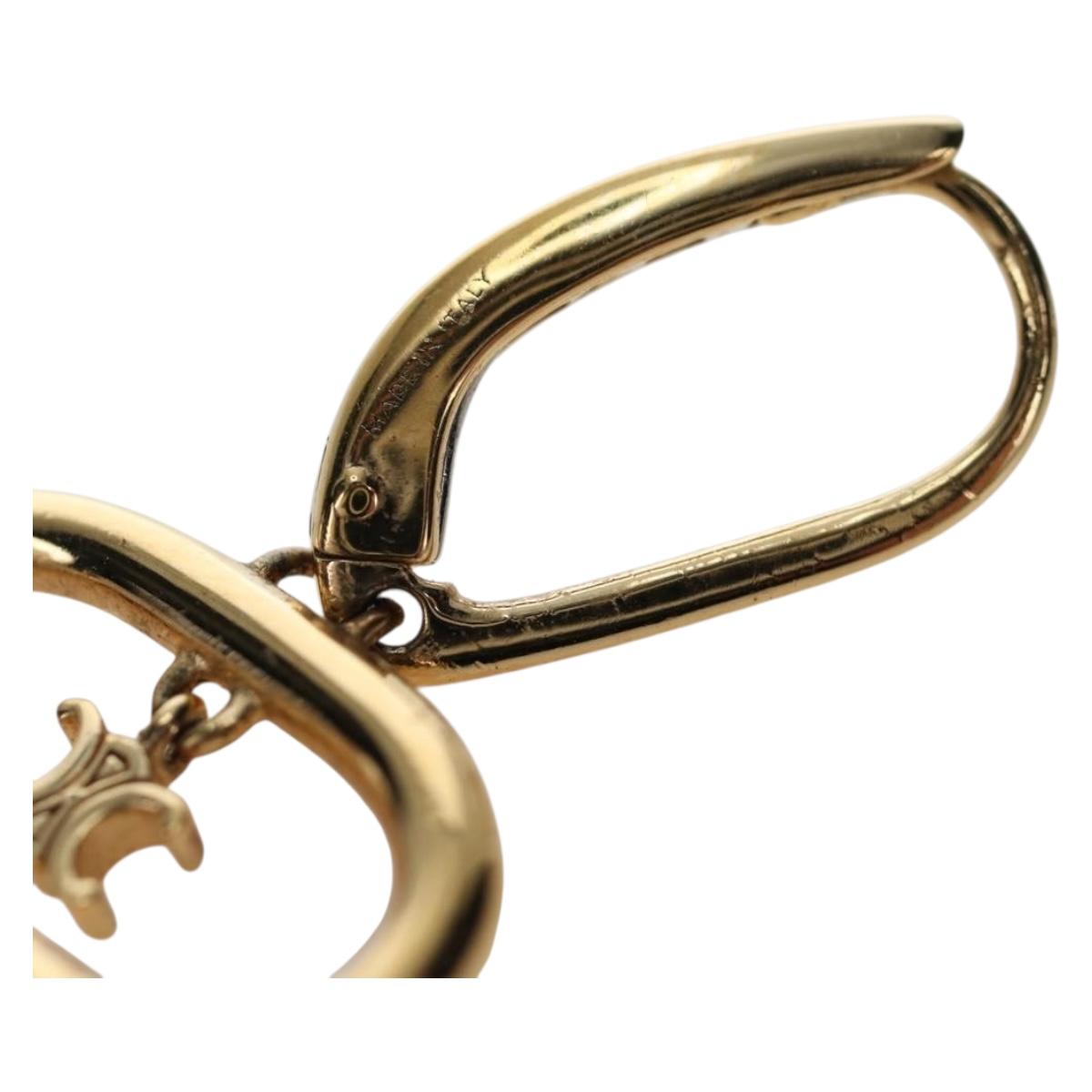 CELINE Pierce Triomphe metal Gold Auth 195946M