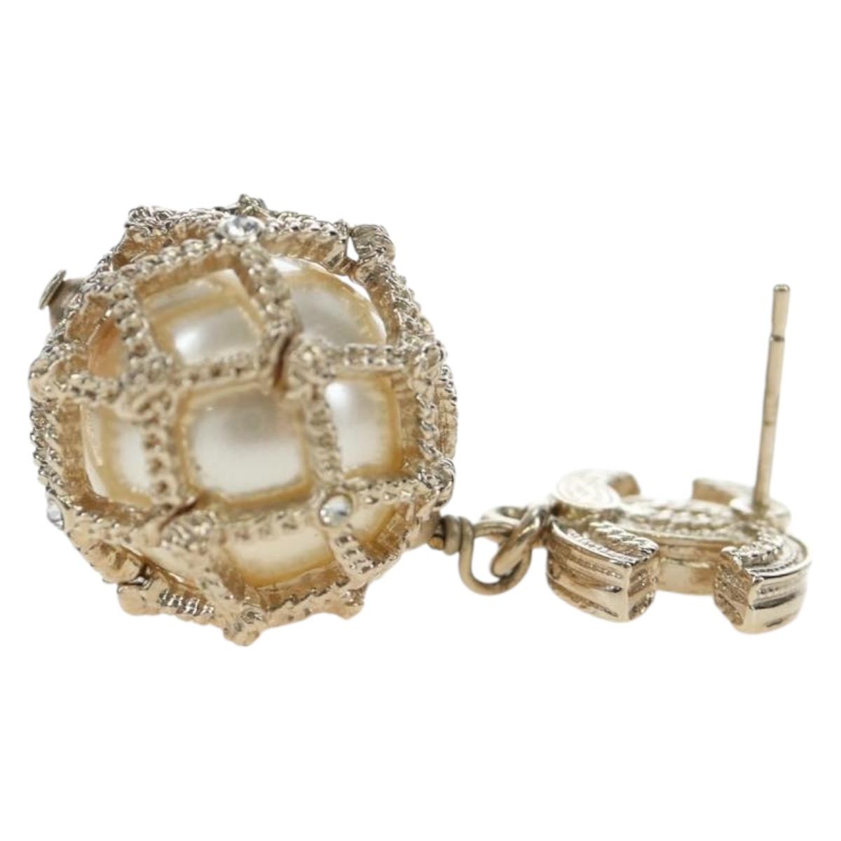 CHANEL COCO Mark Pierce metal Gold Tone CC Auth 195948M