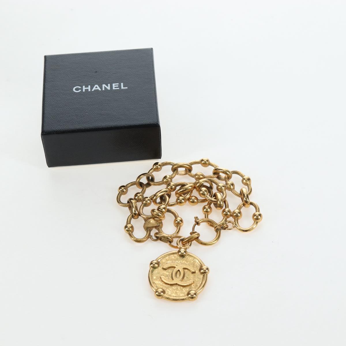 CHANEL Bracelet metal Gold Tone CC Auth 195952V