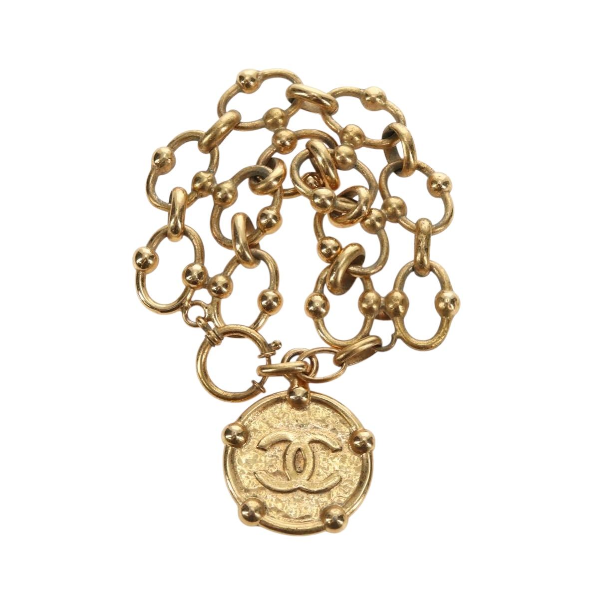 CHANEL Bracelet metal Gold Tone CC Auth 195952V