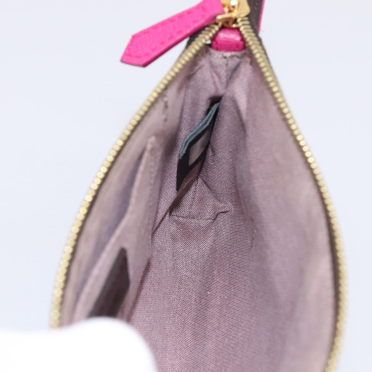 FENDI Zucca Canvas Accessory Pouch PVC Brown Black 8BS073 Auth 195954V