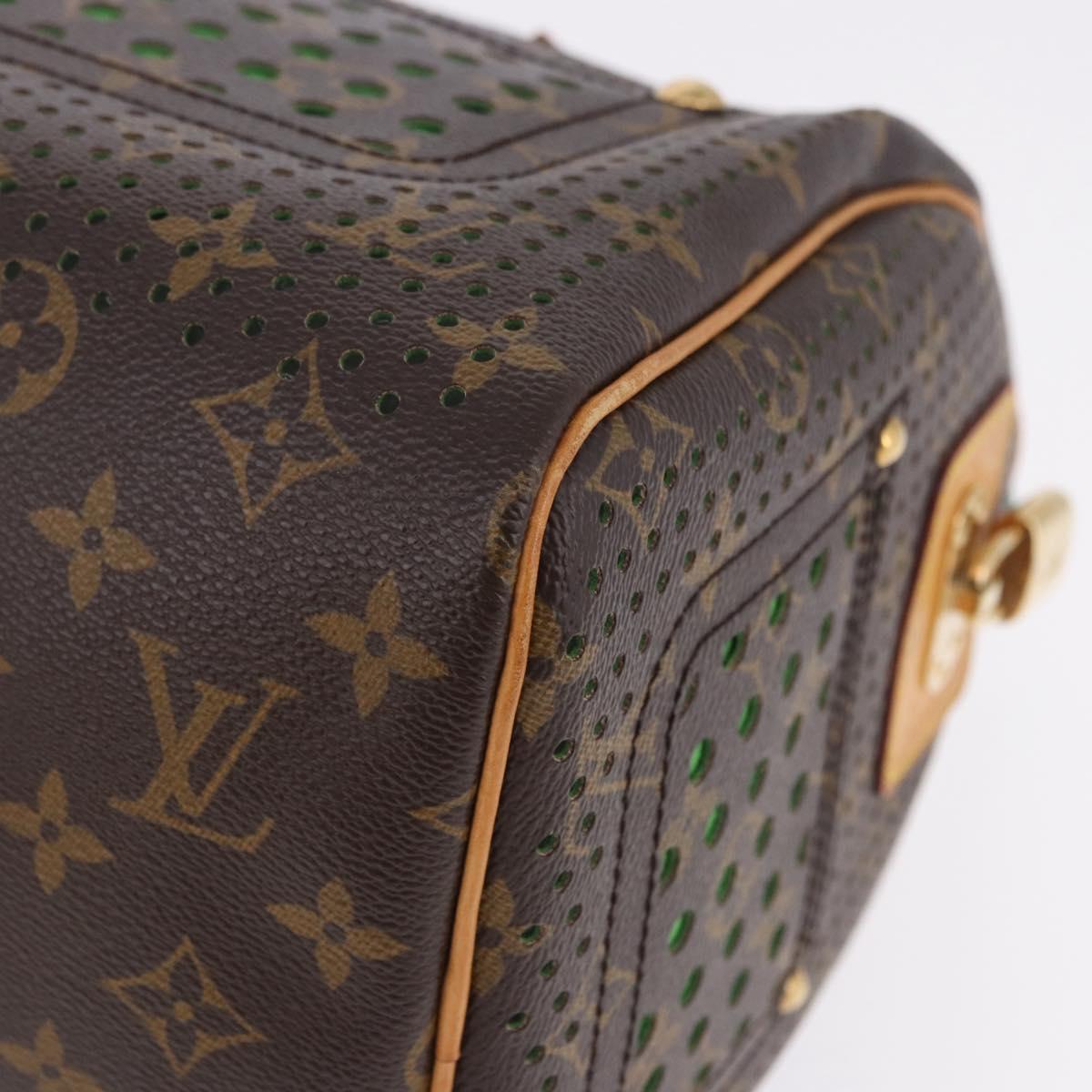 LOUIS VUITTON Monogram Perfo Speedy 30 Hand Bag Green M95181 LV Auth 195957V