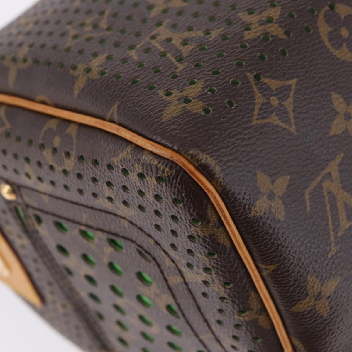 LOUIS VUITTON Monogram Perfo Speedy 30 Hand Bag Green M95181 LV Auth 195957V
