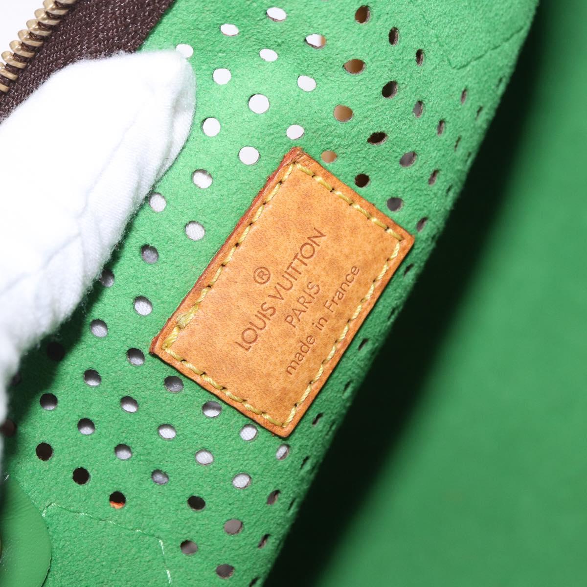 LOUIS VUITTON Monogram Perfo Speedy 30 Hand Bag Green M95181 LV Auth 195957V