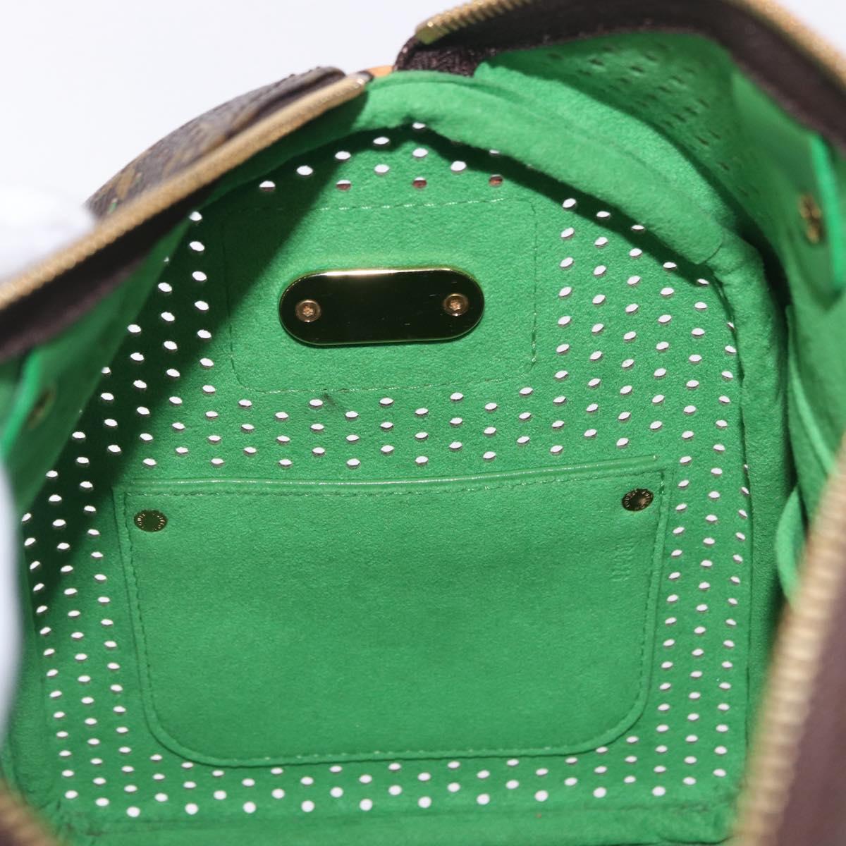 LOUIS VUITTON Monogram Perfo Speedy 30 Hand Bag Green M95181 LV Auth 195957V
