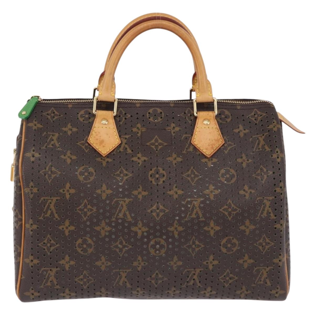 LOUIS VUITTON Monogram Perfo Speedy 30 Hand Bag Green M95181 LV Auth 195957V