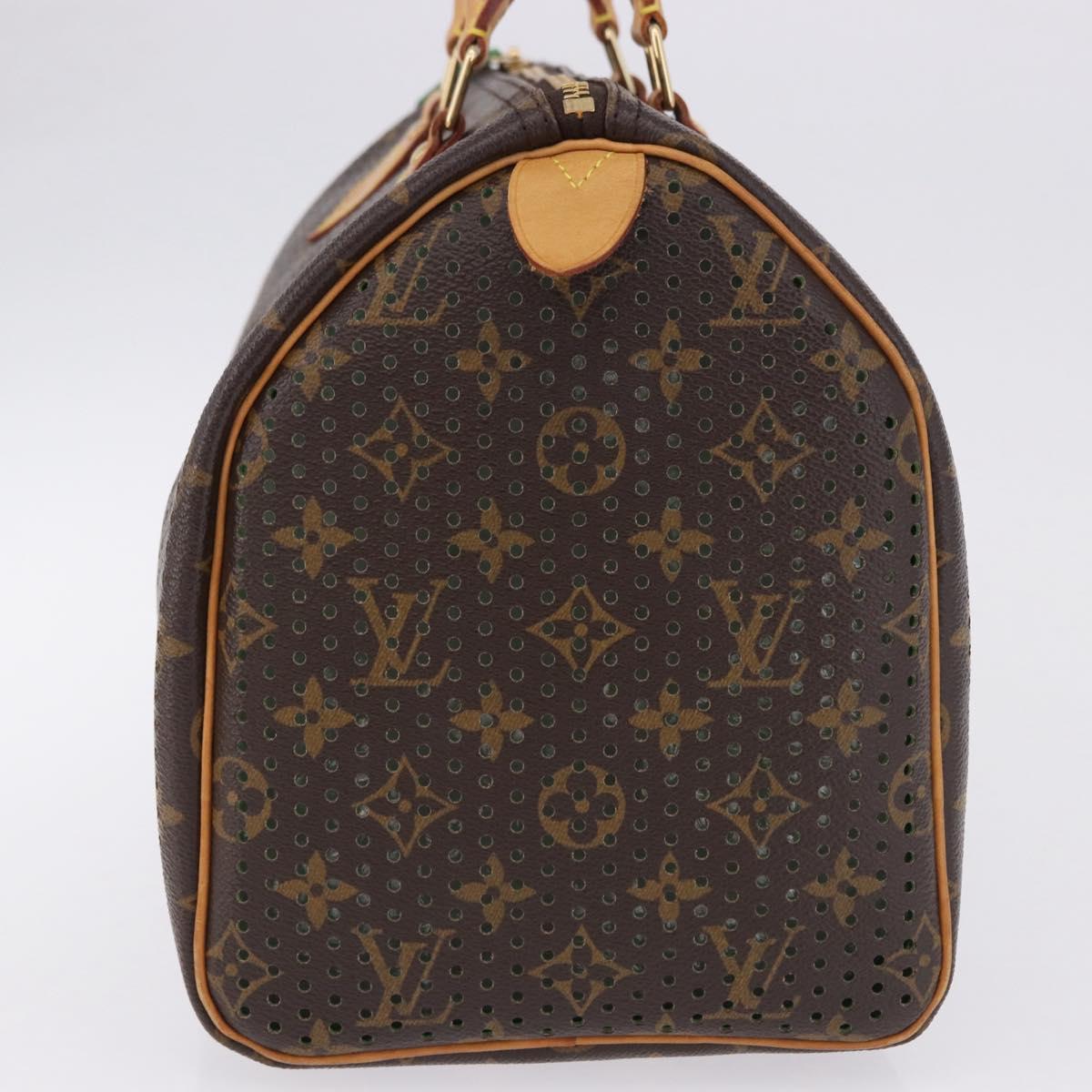 LOUIS VUITTON Monogram Perfo Speedy 30 Hand Bag Green M95181 LV Auth 195957V