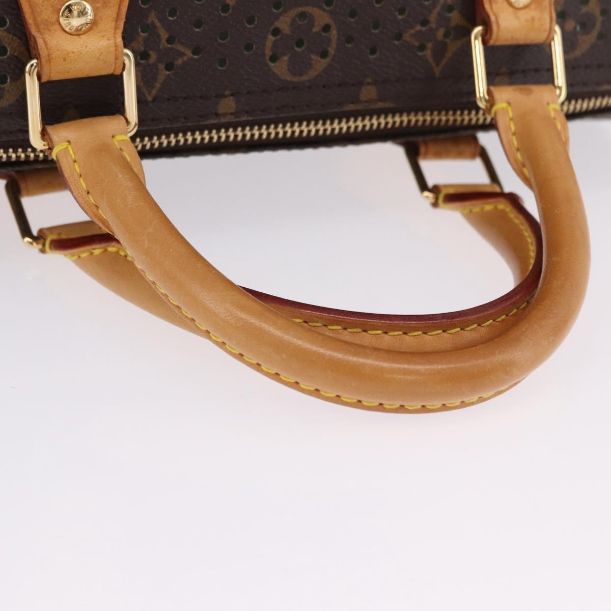 LOUIS VUITTON Monogram Perfo Speedy 30 Hand Bag Green M95181 LV Auth 195957V