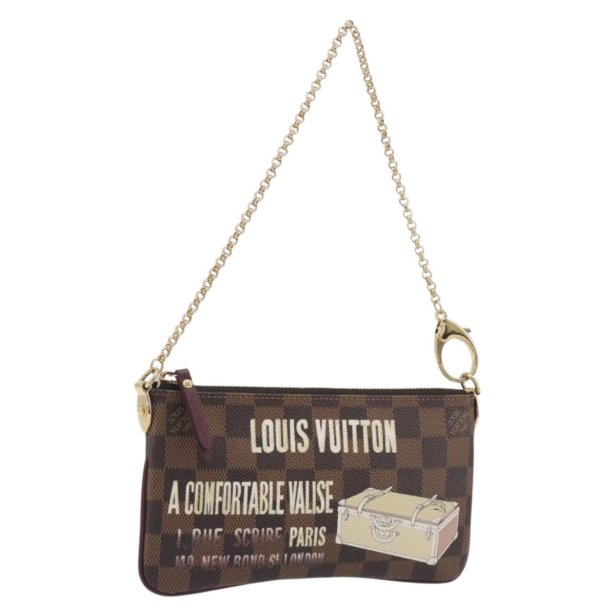 LOUIS VUITTON Damier Ebene Pochette Mira MM Pouch N63091 LV Auth 195958V