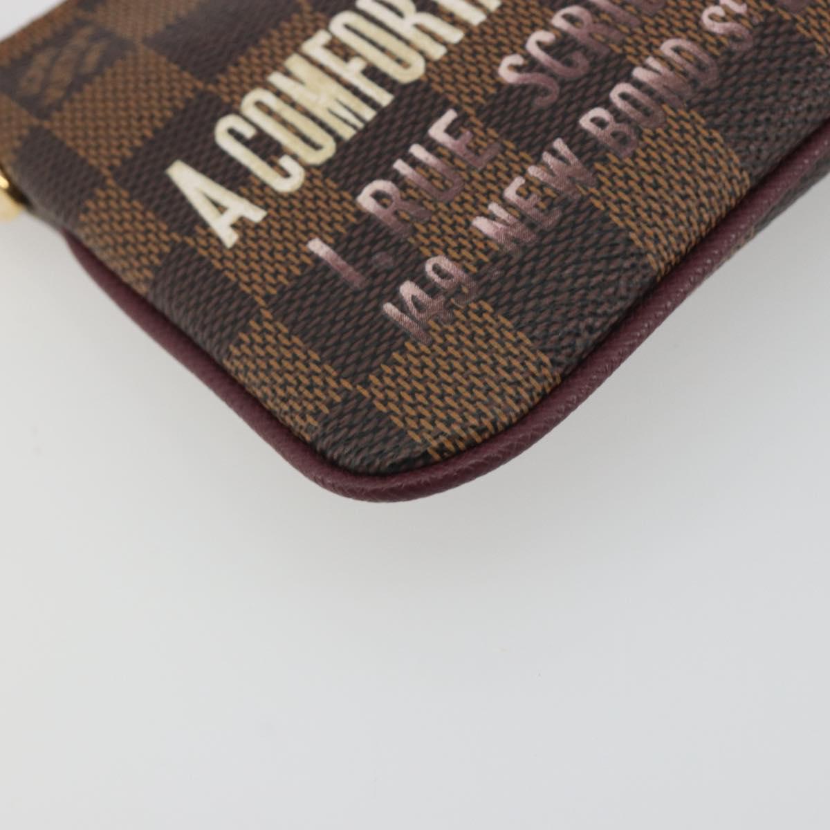 LOUIS VUITTON Damier Ebene Pochette Mira MM Pouch N63091 LV Auth 195958V
