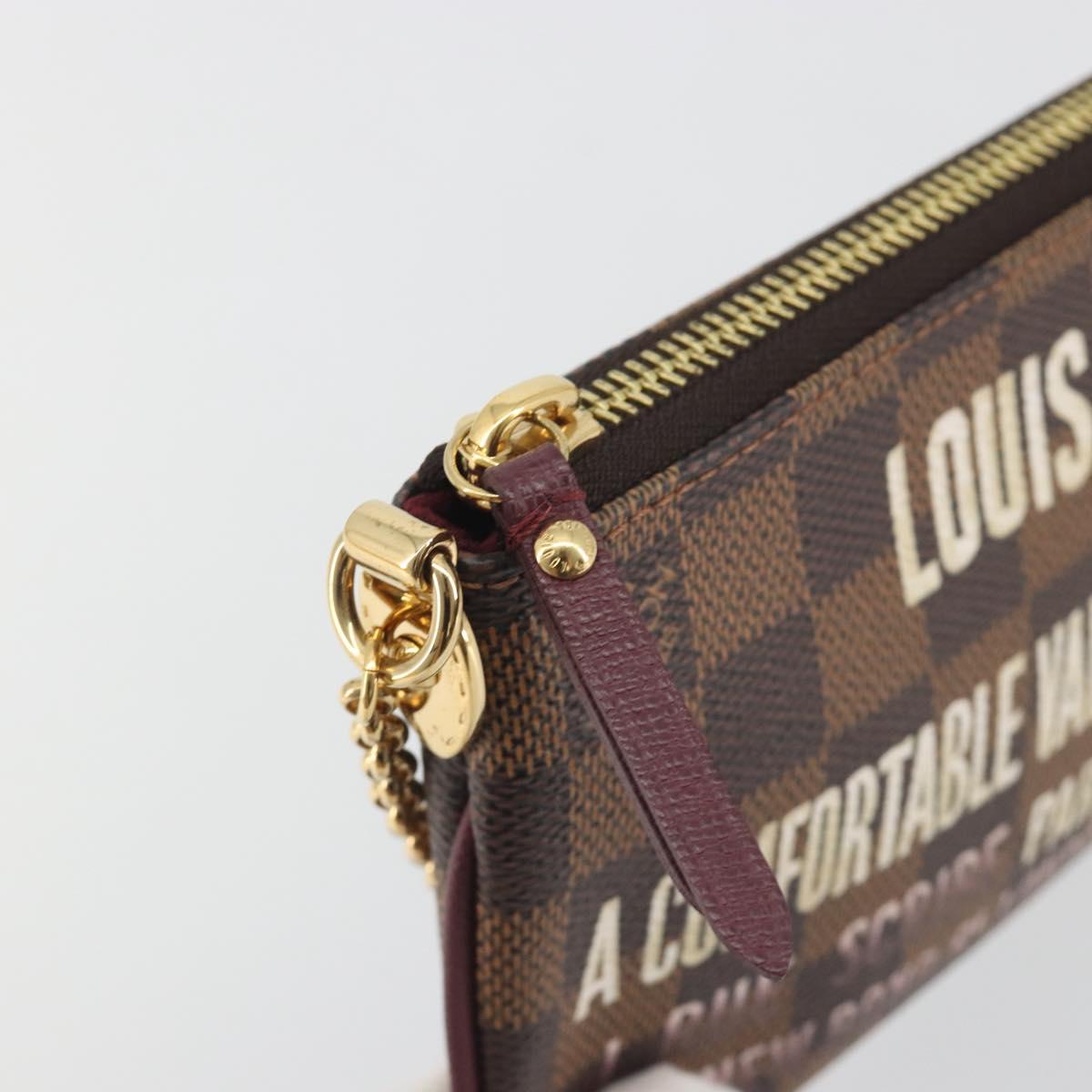 LOUIS VUITTON Damier Ebene Pochette Mira MM Pouch N63091 LV Auth 195958V