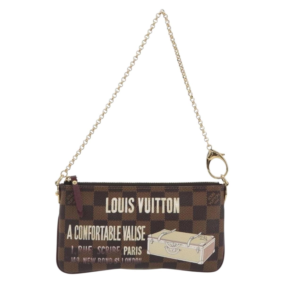 LOUIS VUITTON Damier Ebene Pochette Mira MM Pouch N63091 LV Auth 195958V
