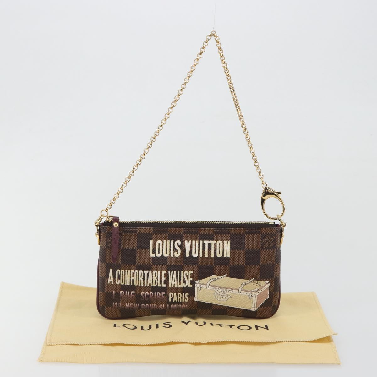 LOUIS VUITTON Damier Ebene Pochette Mira MM Pouch N63091 LV Auth 195958V