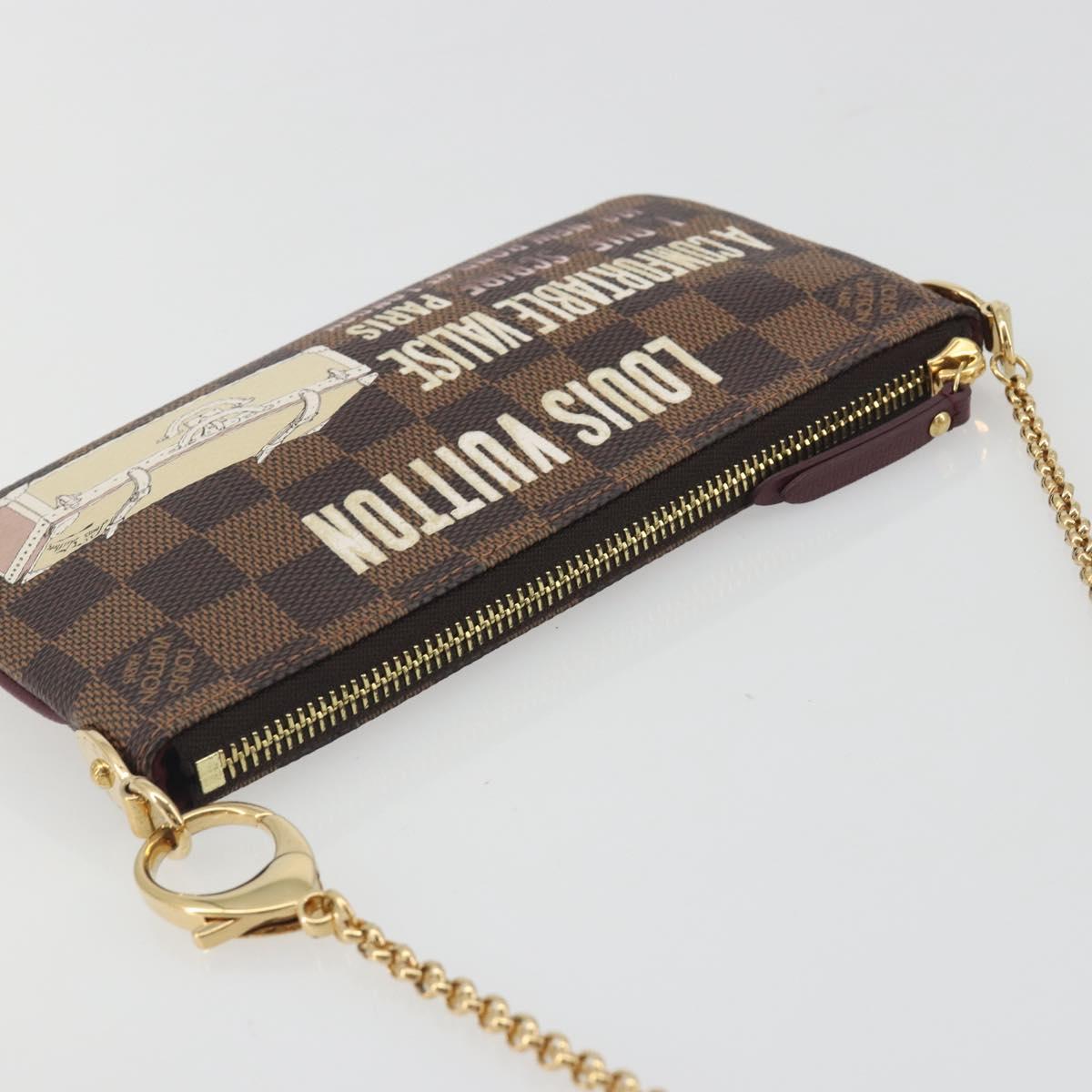 LOUIS VUITTON Damier Ebene Pochette Mira MM Pouch N63091 LV Auth 195958V