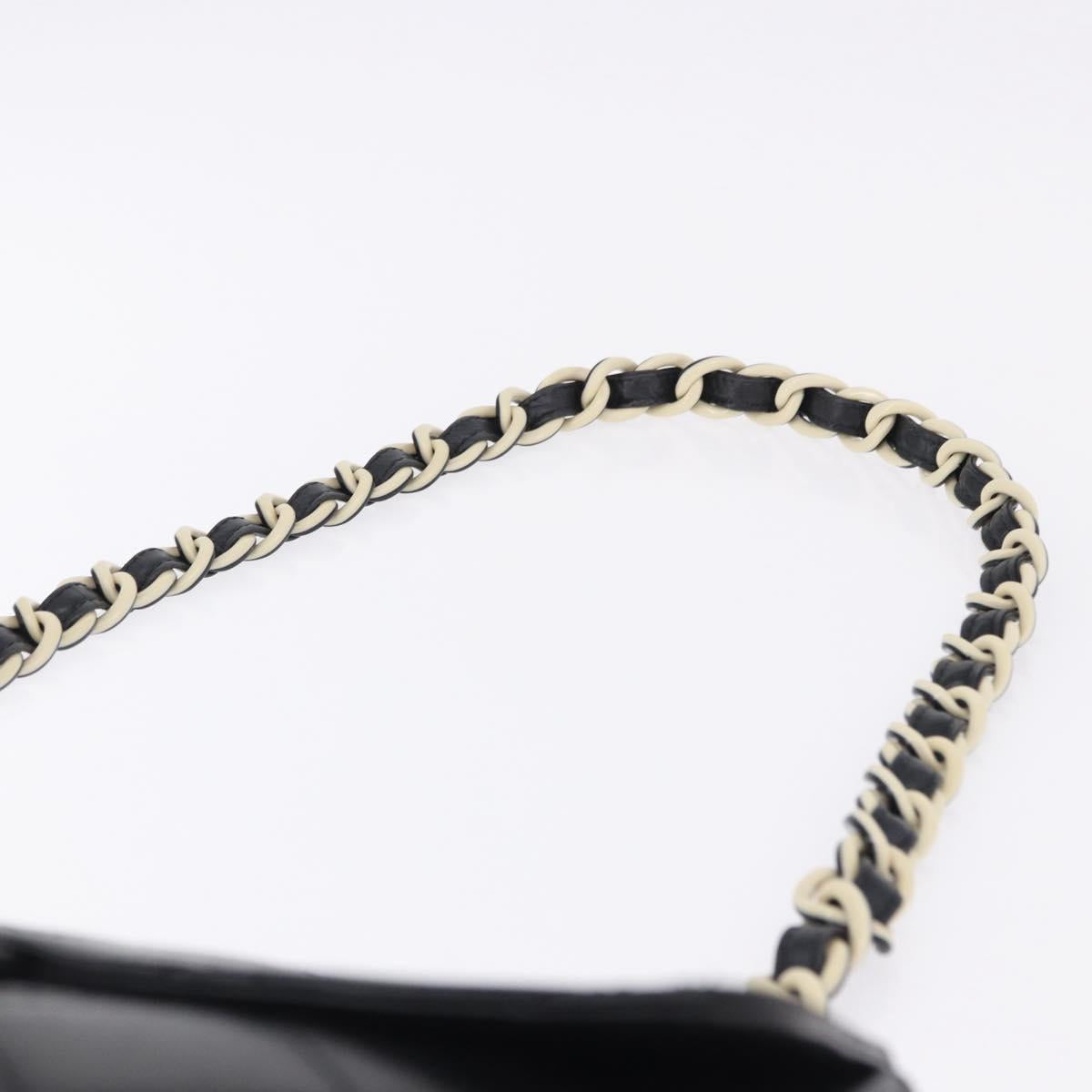 CHANEL Matelasse Chain Shoulder Bag Lamb Skin Black Silver CC Auth 195960A