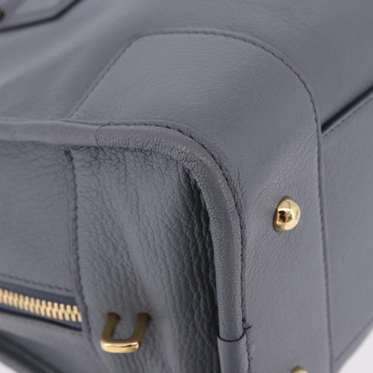 LOEWE Amazona 28 Hand Bag Leather Gray Gold Auth 195962M