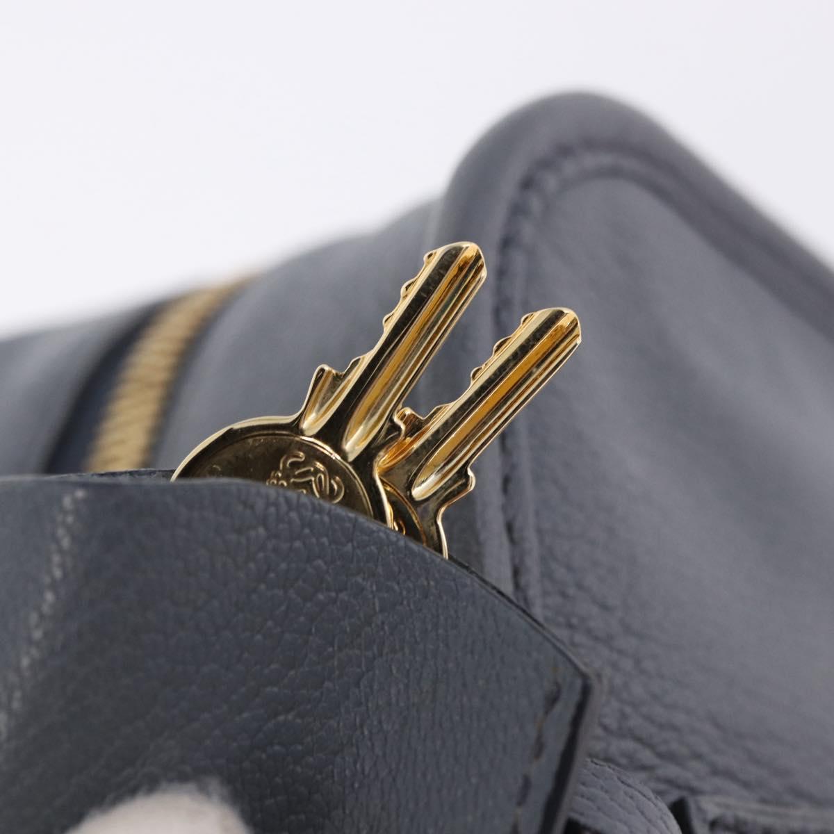 LOEWE Amazona 28 Hand Bag Leather Gray Gold Auth 195962M
