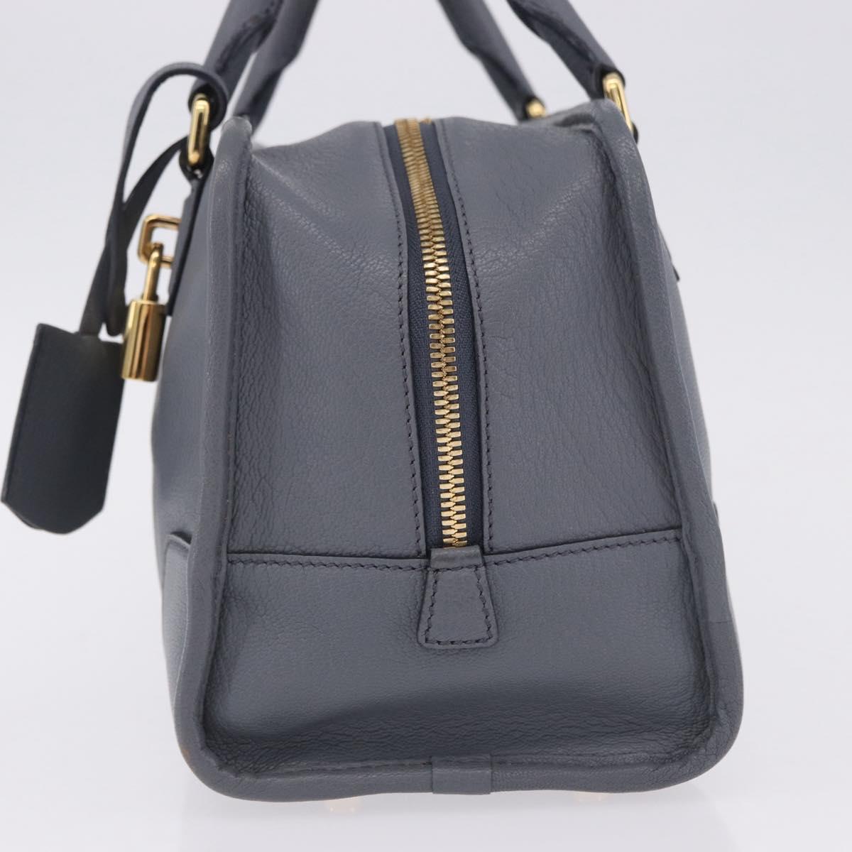 LOEWE Amazona 28 Hand Bag Leather Gray Gold Auth 195962M