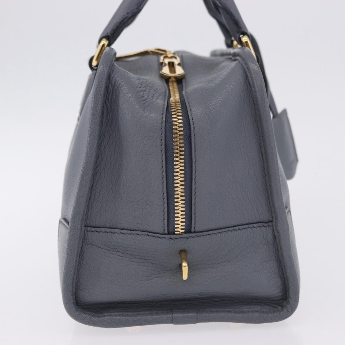 LOEWE Amazona 28 Hand Bag Leather Gray Gold Auth 195962M
