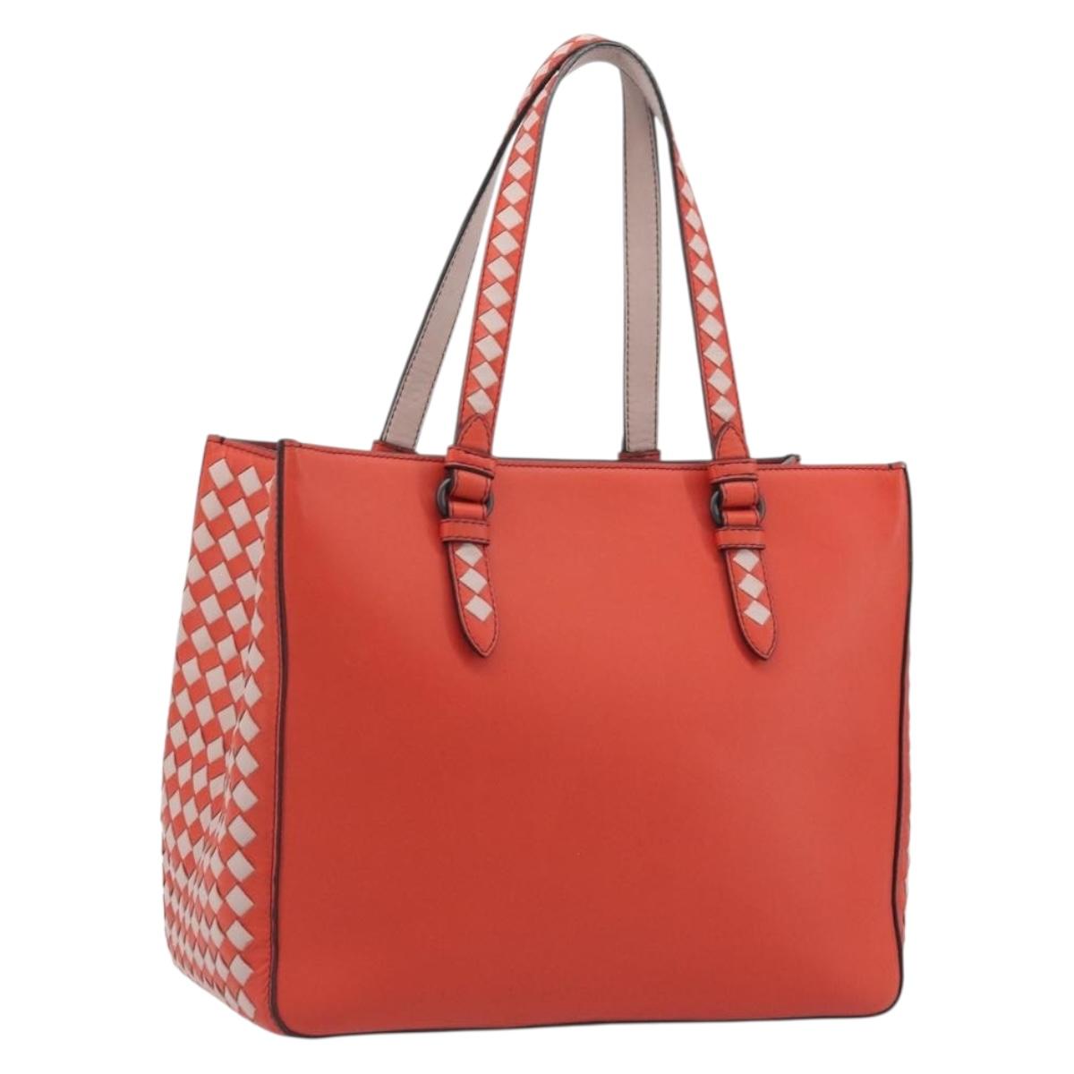 BOTTEGA VENETA INTRECCIATO Tote Bag Leather Red Auth 195966V
