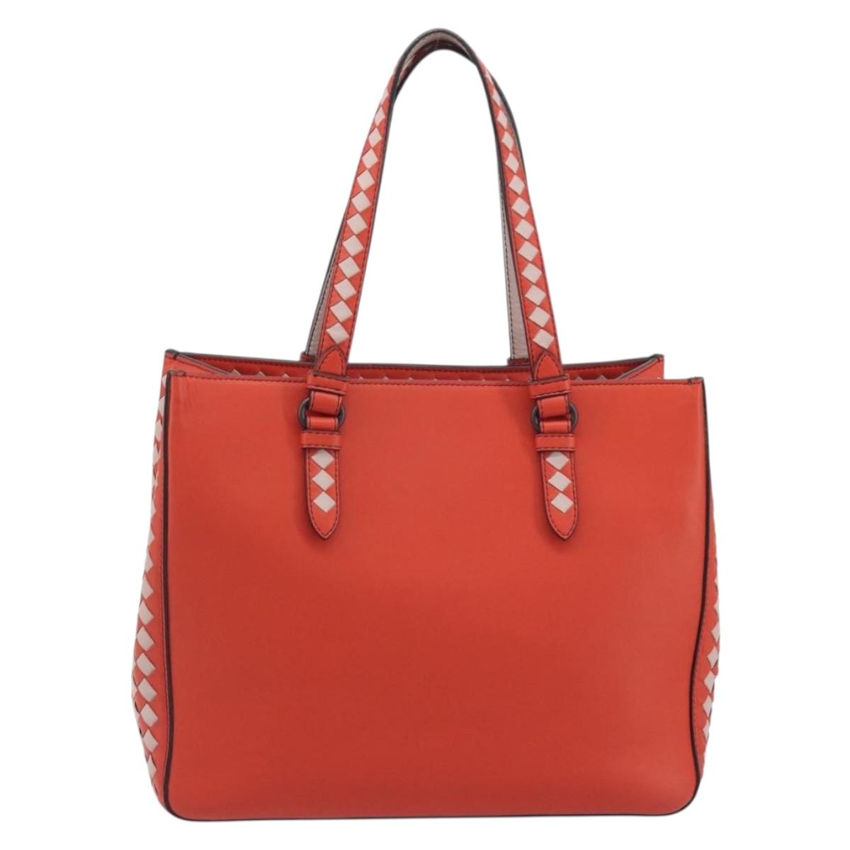 BOTTEGA VENETA INTRECCIATO Tote Bag Leather Red Auth 195966V