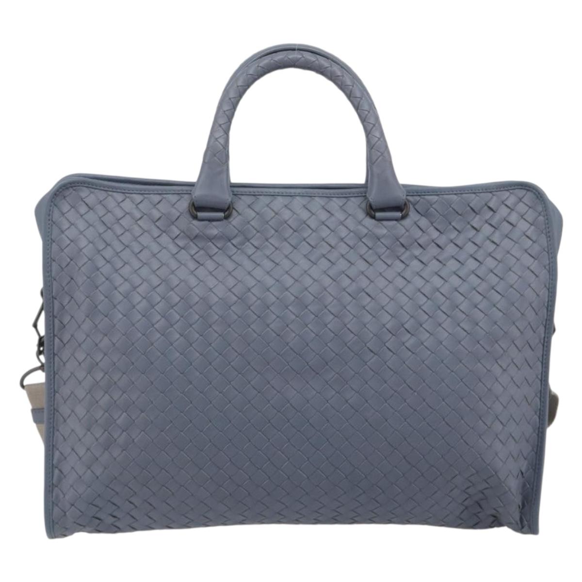 BOTTEGA VENETA INTRECCIATO Briefcase Leather 2way Light Blue Auth 195968A