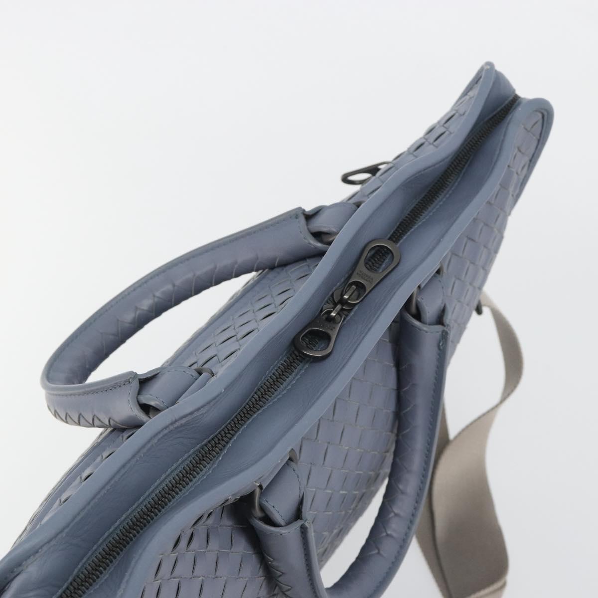 BOTTEGA VENETA INTRECCIATO Briefcase Leather 2way Light Blue Auth 195968A