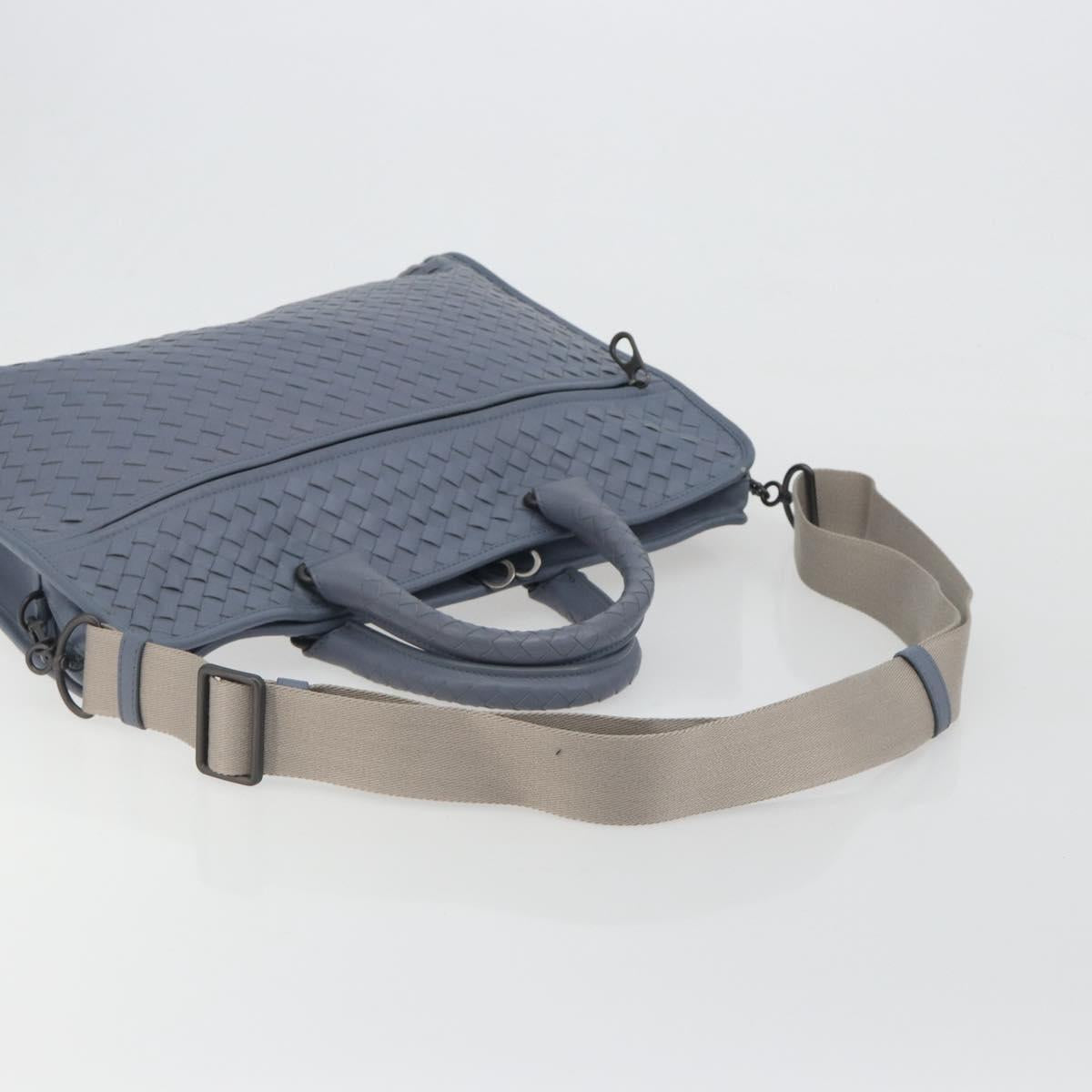 BOTTEGA VENETA INTRECCIATO Briefcase Leather 2way Light Blue Auth 195968A