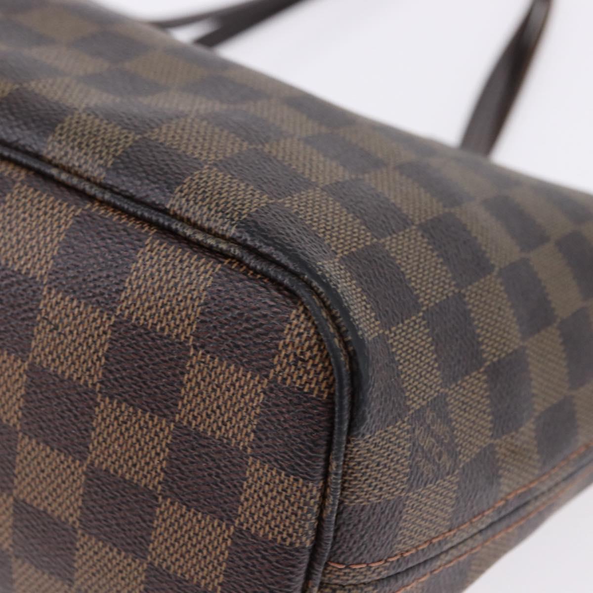 LOUIS VUITTON Damier Ebene Neverfull PM Tote Bag N51109 LV Auth 195969