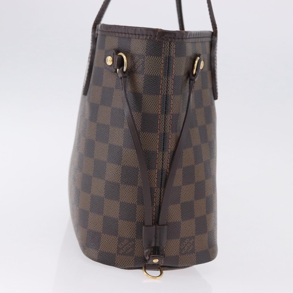 LOUIS VUITTON Damier Ebene Neverfull PM Tote Bag N51109 LV Auth 195969