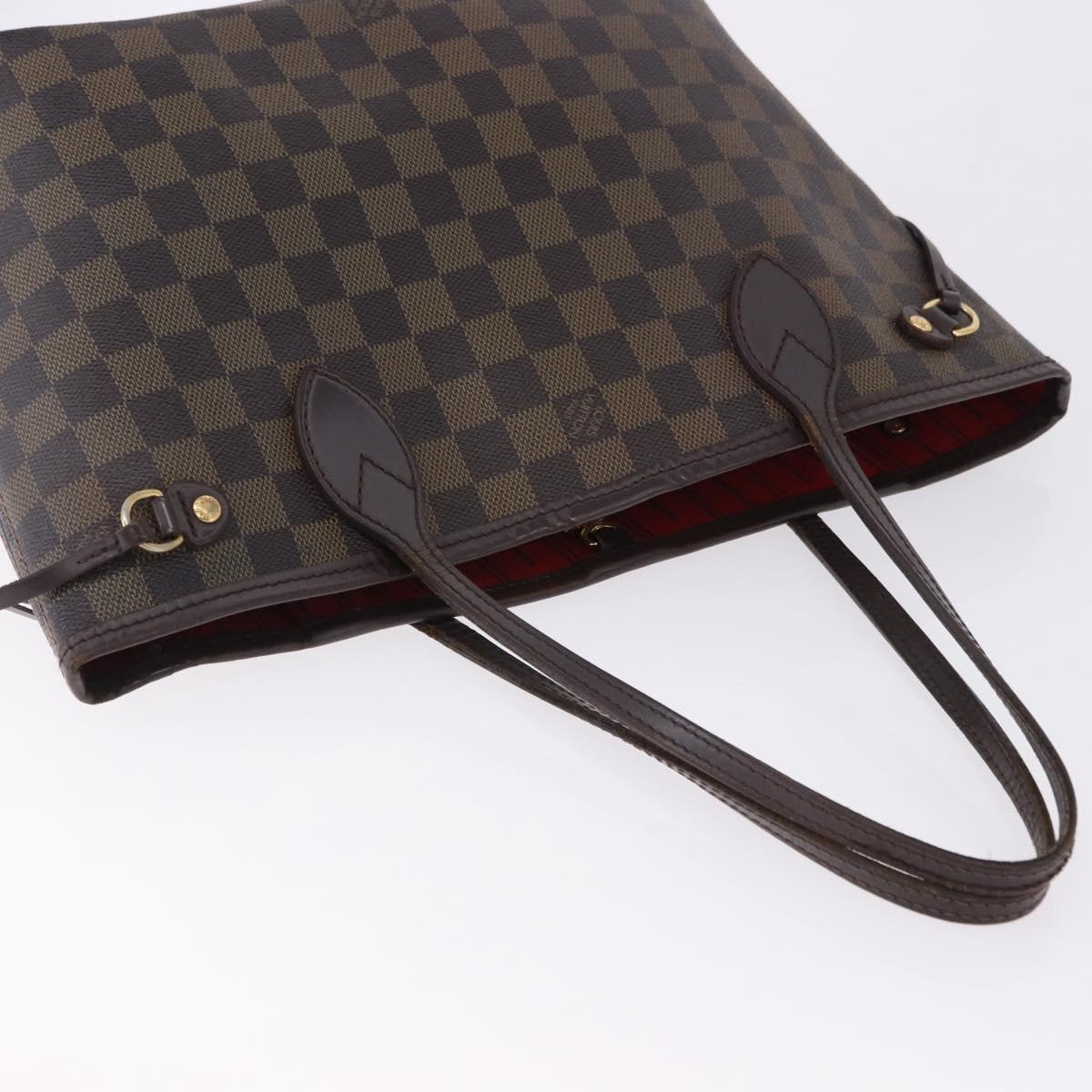 LOUIS VUITTON Damier Ebene Neverfull PM Tote Bag N51109 LV Auth 195969
