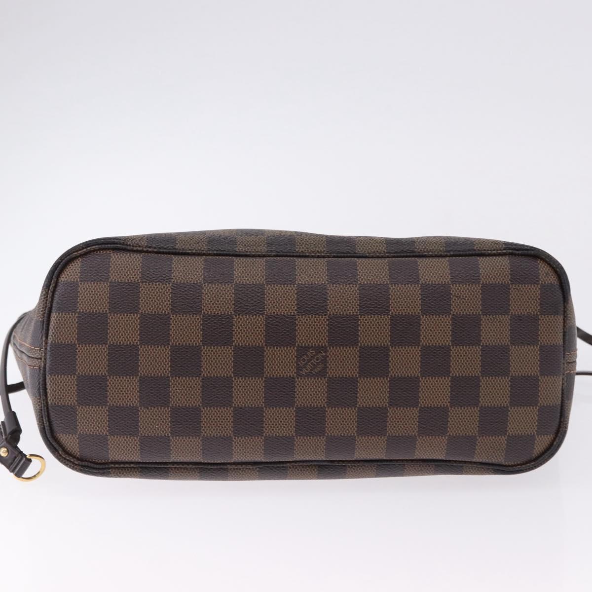 LOUIS VUITTON Damier Ebene Neverfull PM Tote Bag N51109 LV Auth 195969