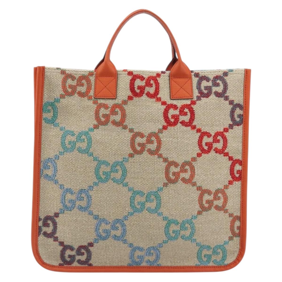 GUCCI Children's GG Canvas Hand Bag Beige 550763 Auth 195973M