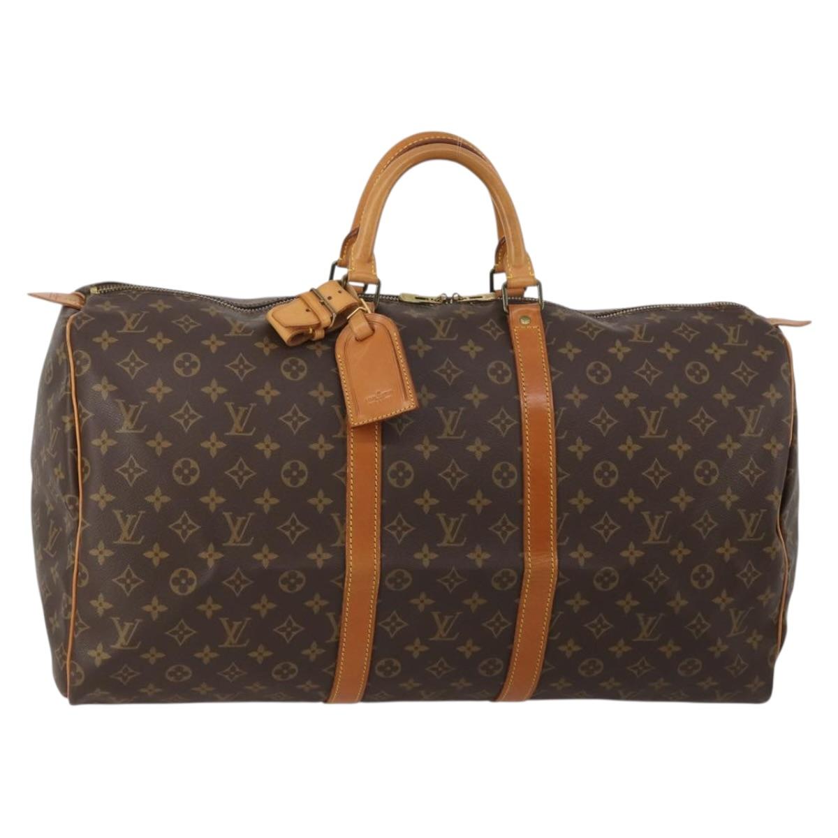 LOUIS VUITTON Monogram Keepall 55 Boston Bag M41424 LV Auth 195976A