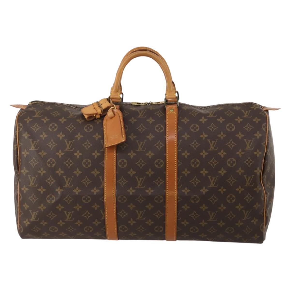 LOUIS VUITTON Monogram Keepall 55 Boston Bag M41424 LV Auth 195976A